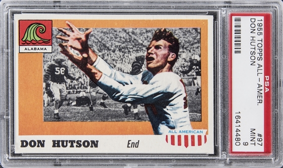 1955 Topps Football #97 Don Hutson Rookie Card – PSA MINT 9
